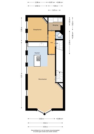 Floorplan - Groen van Prinstererstraat 14-02, 3038 RJ Rotterdam